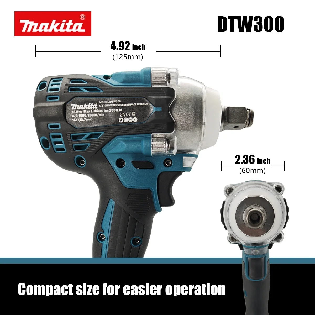 For Makita 18V Battery DTW300  - огляд і ціна Makita Drill Dtw300