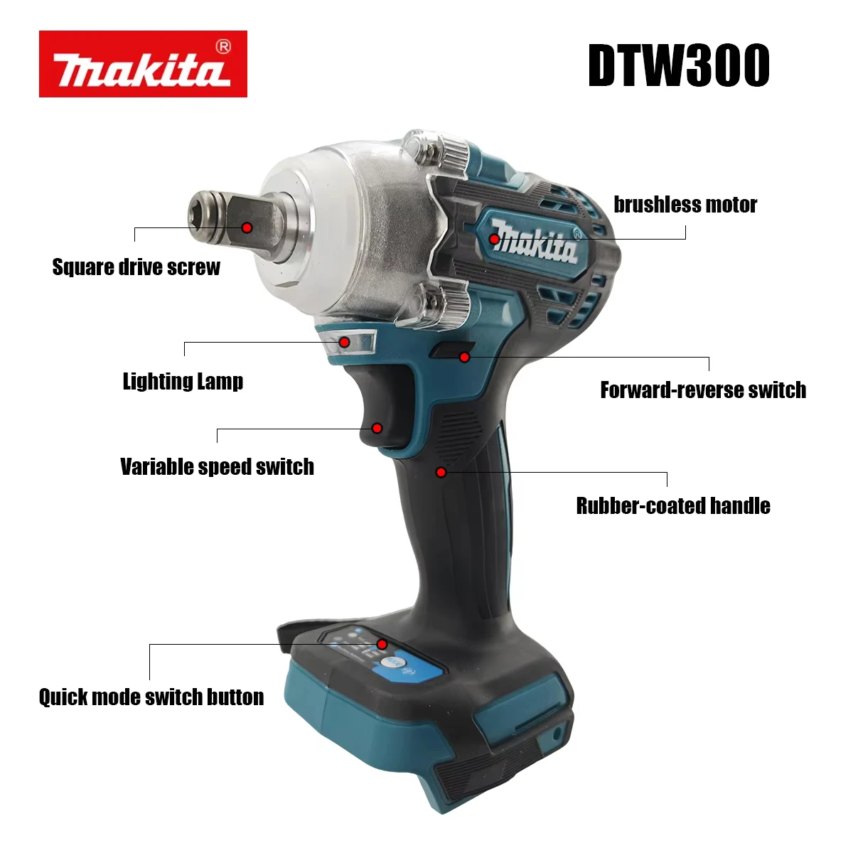 For Makita 18V Battery DTW300  - огляд і ціна Makita Drill Dtw300