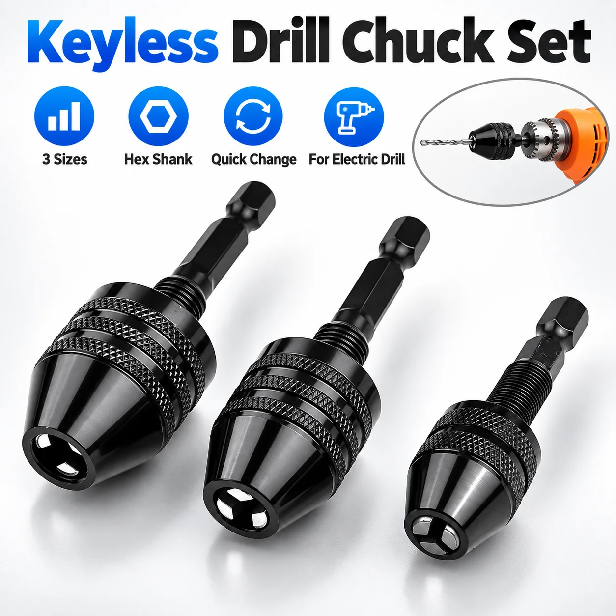 Mini Keyless Drill Chuck 0.3-8 - огляд і ціна Power Xchange Tools